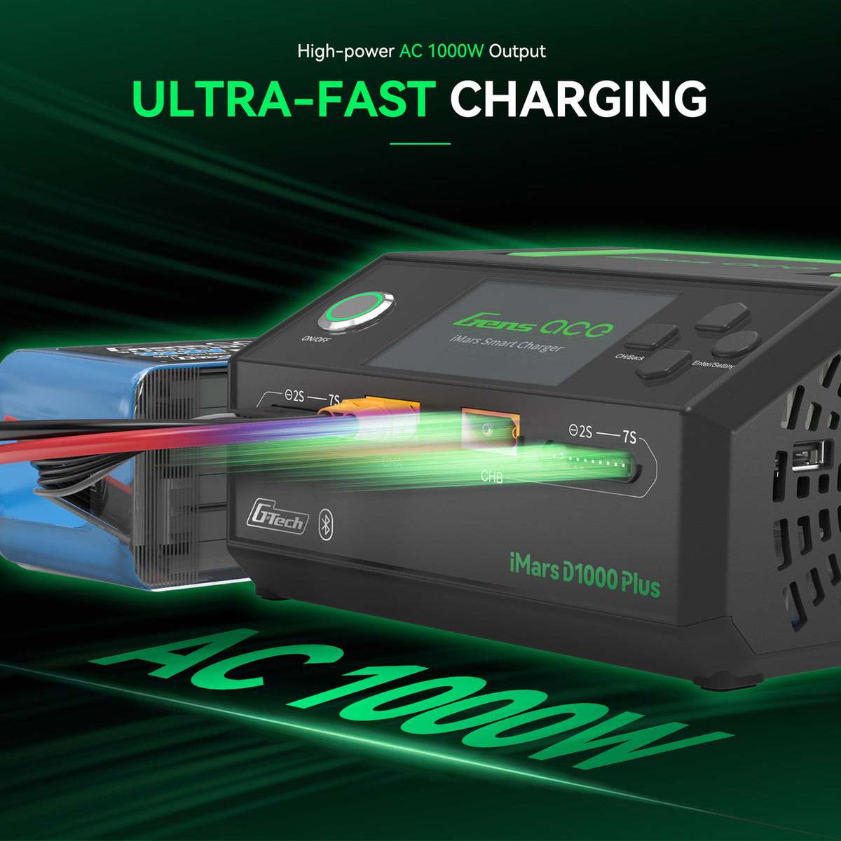 D1000 Plus G-Tech smart battery charging