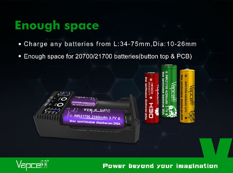 Vapcell U2 Cylincrical Li-ion/Ni-Mh/Ni-Cd battery charger