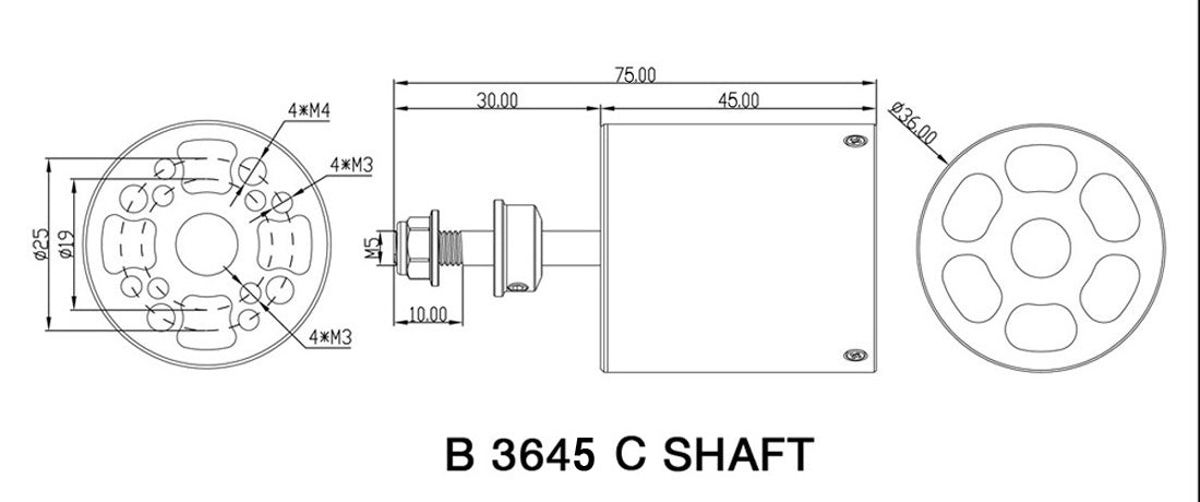 XNOVA 3645 INRUNNER AIRPLANE MOTOR SERIES - C SHAFT