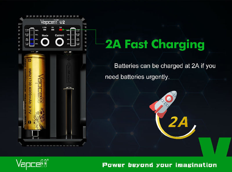 Vapcell U2 Cylincrical Li-ion/Ni-Mh/Ni-Cd battery charger